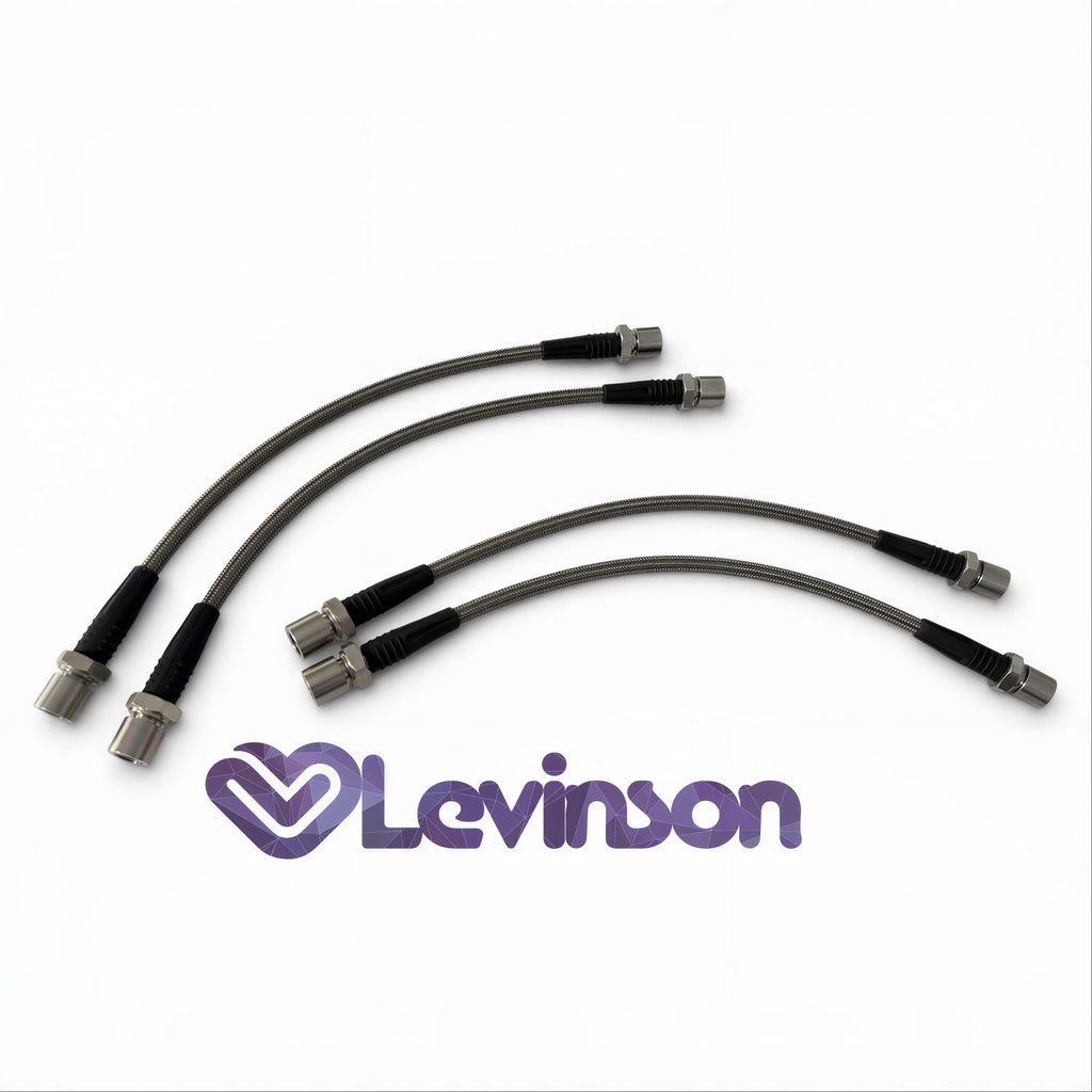 Stainless Steel Brake Lines with Clear Cover, 4-line kit for 944/968 models WITH M030 SUSPENSION ONLY