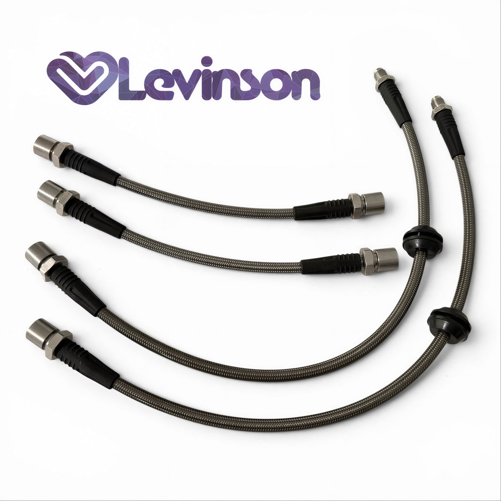 Stainless Steel Brake Lines with Clear Cover, 4-line kit for 924/944/968