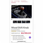 Limited Edition Carrera T style exotic layered wood shift knob for 6-speed models.