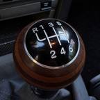 Limited Edition Carrera T style exotic layered wood shift knob for 6-speed models.