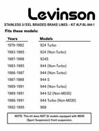 Stainless Steel Brake Lines with Clear Cover, 4-line kit for 924/944/968