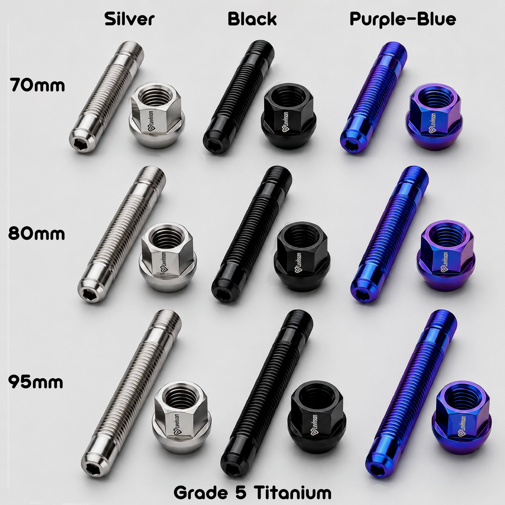 Titanium wheel studs for Porsche 911, Cayman, Boxster, Cayenne, Panamera, Macan