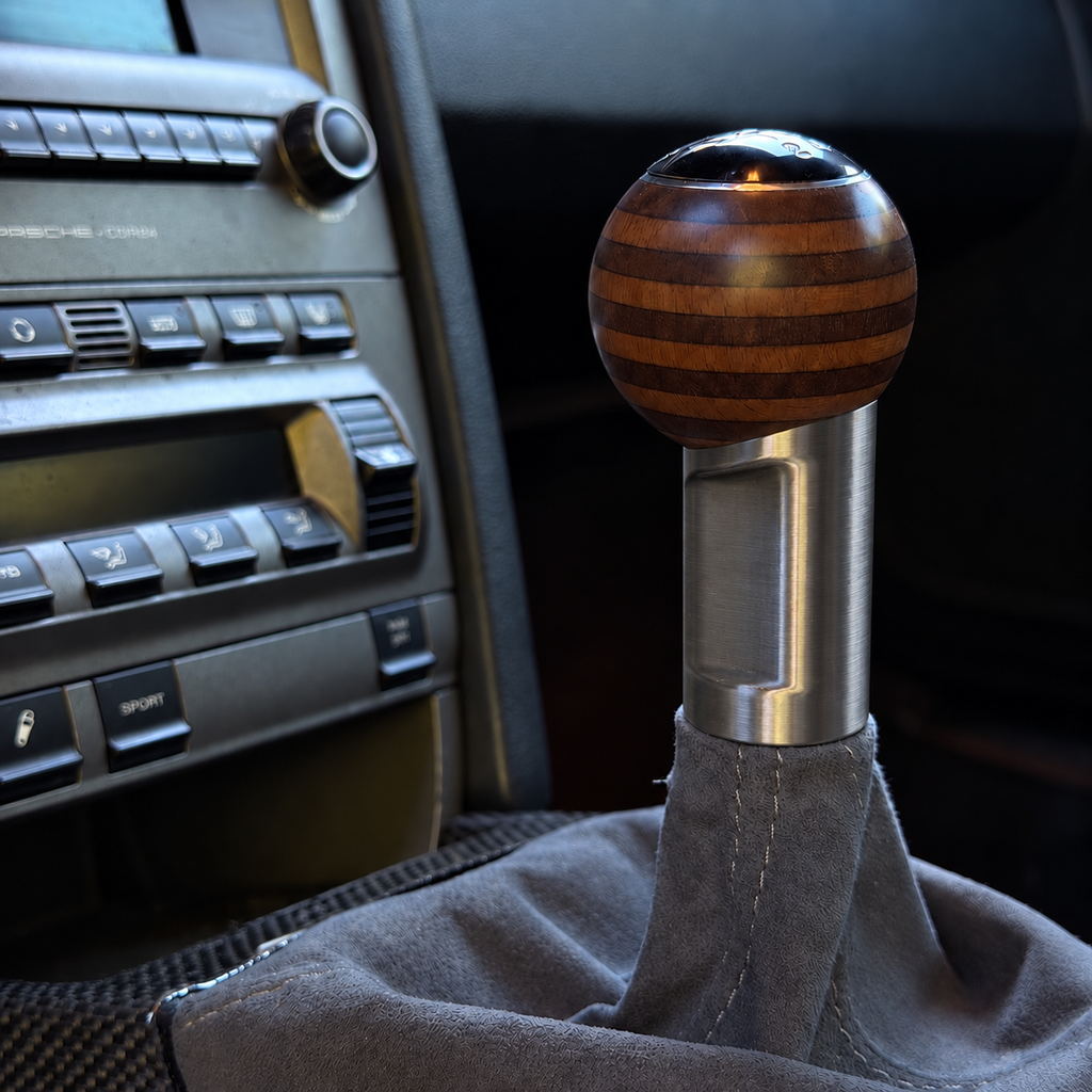Limited Edition Carrera T style exotic layered wood shift knob — Pre-order -- 997/987/996/986