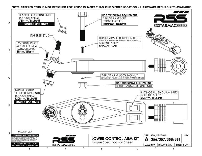 380 RSS - Lower Control Arm Ball Joint Pin Rebuild Kit  — image 2