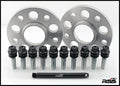 383 (7mm) Hubcentric "Split Finish" Silver Spacer/Black Wheel Bolts — image 1