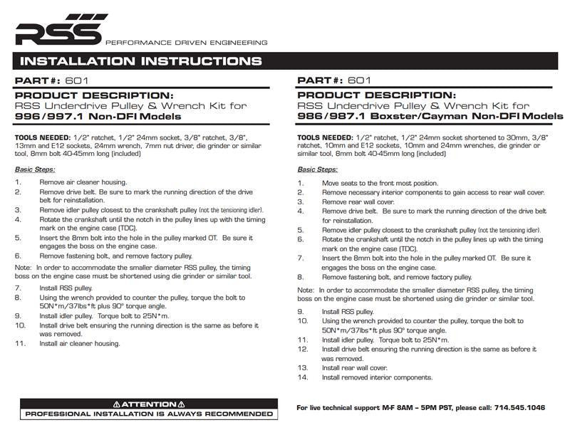 601 Performance Underdrive Pulley (986, 987, 996, 997 (3.6L NA) — image 4