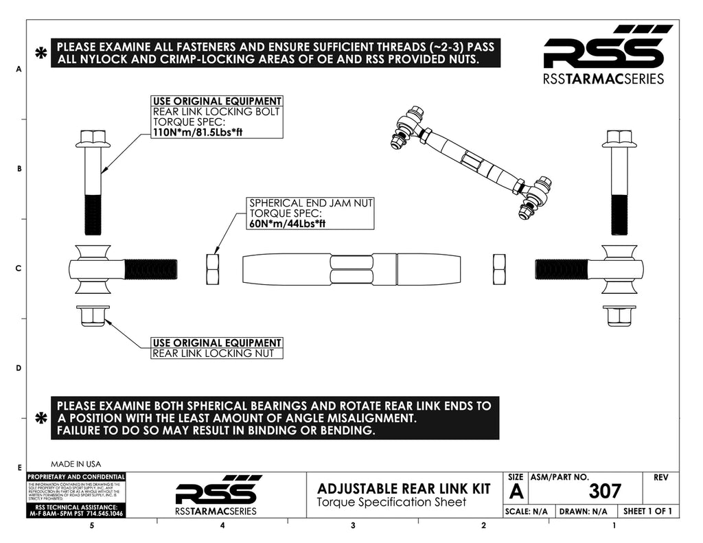 307 Rear Adjustable Upper Link Kit "Dog Bones" (996-997 all) — image 6
