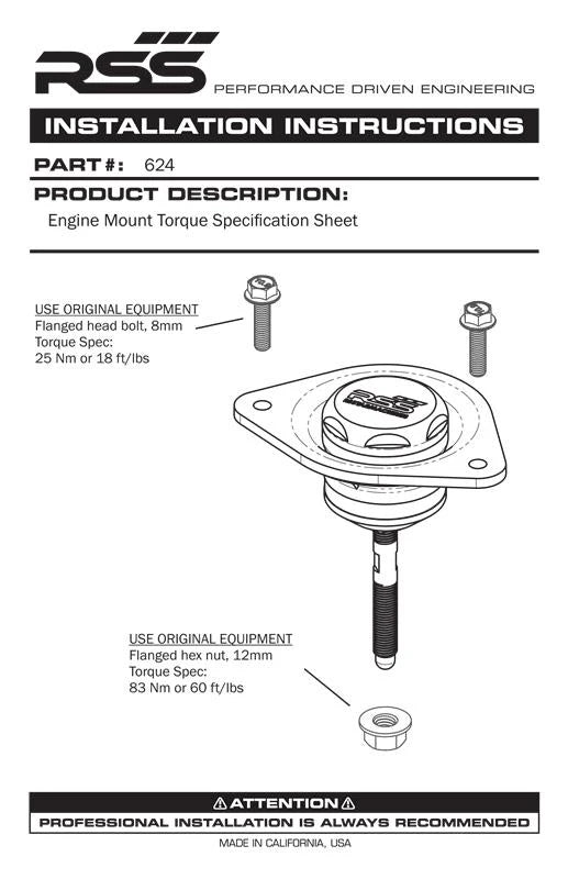 624 RSS Performance Engine Mounts — image 5